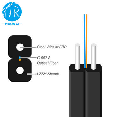 Çelik Tel LSZH FTTH Drop Kablo Kapalı Drop Fiber Optic Kablo GJXH G657a1