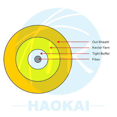 LSZH / PVC FTTH Kapalı Kablo 1000m 2000m GJFJBV Fiber Optic Kablo
