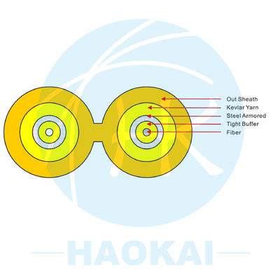 LSZH / PVC FTTH Kapalı Kablo 1000m 2000m GJFJBV Fiber Optic Kablo