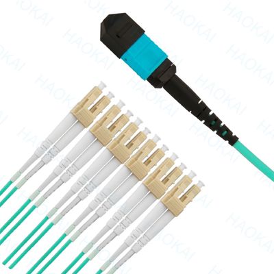 Kompakt MPO / MTP Fiber Optic Patch Cord OM3 Fiber Optic Patch Kablosu