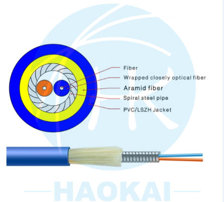 Ateş gerileyici ceket kapalı optik kablo zırhlı fiber optik kablo GJSJV