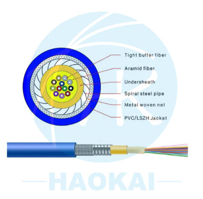 Ateş gerileyici ceket kapalı optik kablo zırhlı fiber optik kablo GJSJV