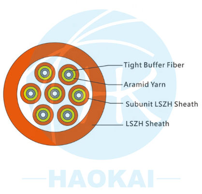 İç mekan 12 çekirdekli fiber optik kablo tek modlu dağıtım kablosu alev geriletici