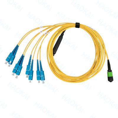 Tek Mod Çıkış Sc Fiber Optic Patch Cord 12 çekirdekli Duplex OS2