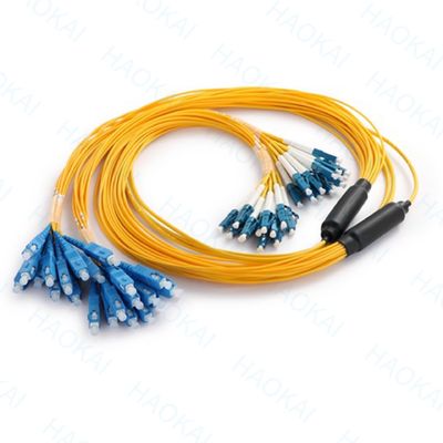 Tek Mod Çıkış Sc Fiber Optic Patch Cord 12 çekirdekli Duplex OS2