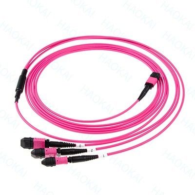 LC Optik Fiber Patch Kablosu 12 çekirdekli MPO Fan Out Om4 Fiber Patch Kablosu