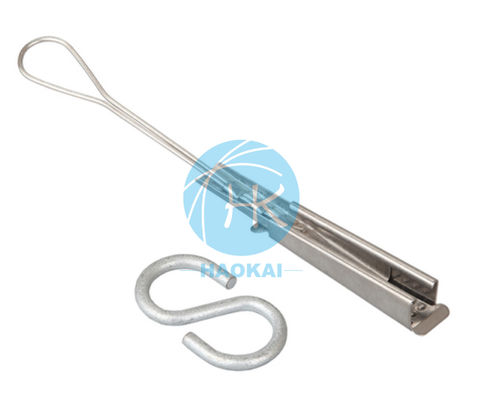 S Hook Aerial Ftth Aksesuarları Düz Tip Fiber Optic Drop Kablo Gerginlik Klemesi