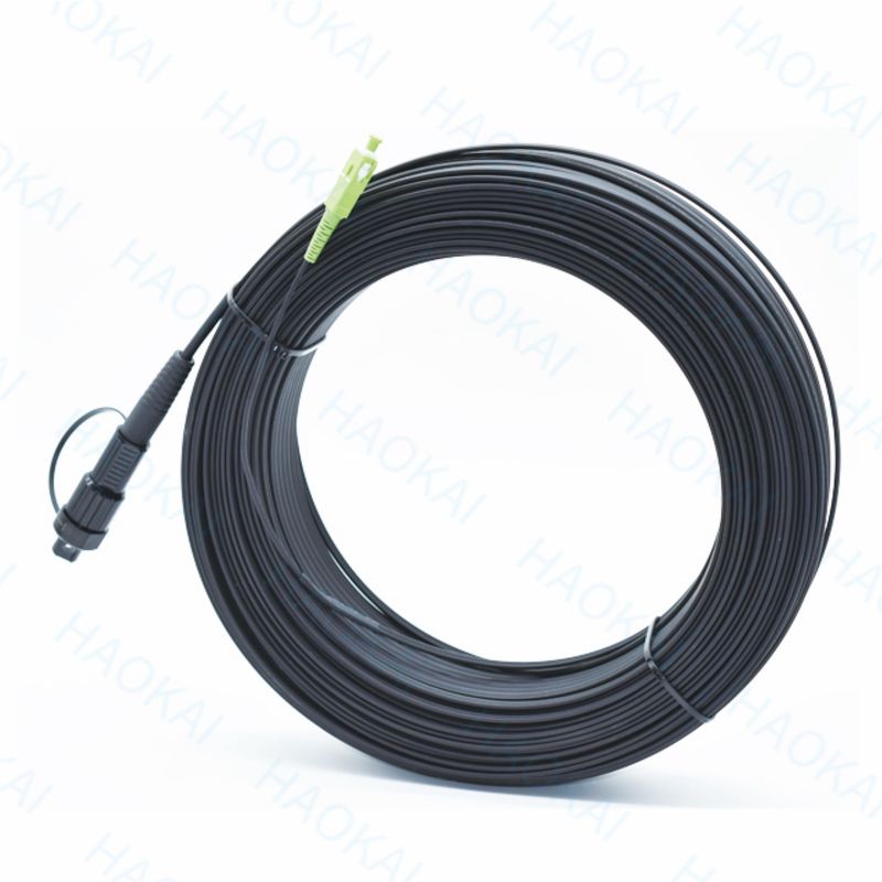 SC APC FTTA Fiber Optic Kablo 5.0mm G657A2 LSZH 5M Siyah yama kablosu