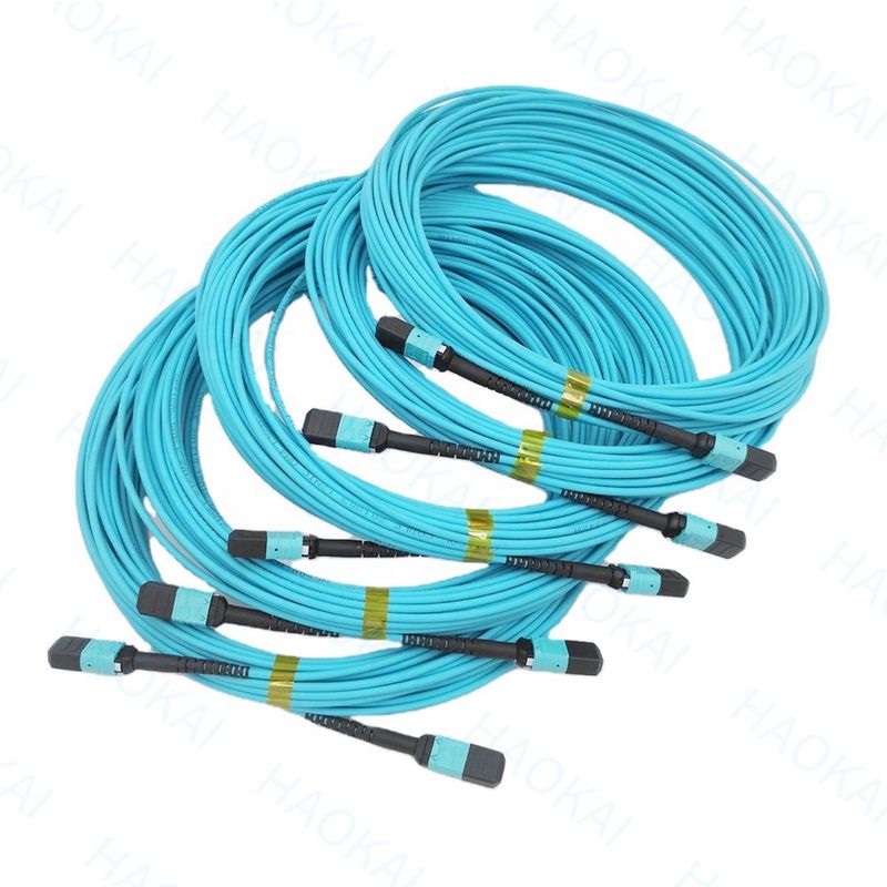 Kompakt MPO / MTP Fiber Optic Patch Cord OM3 Fiber Optic Patch Kablosu