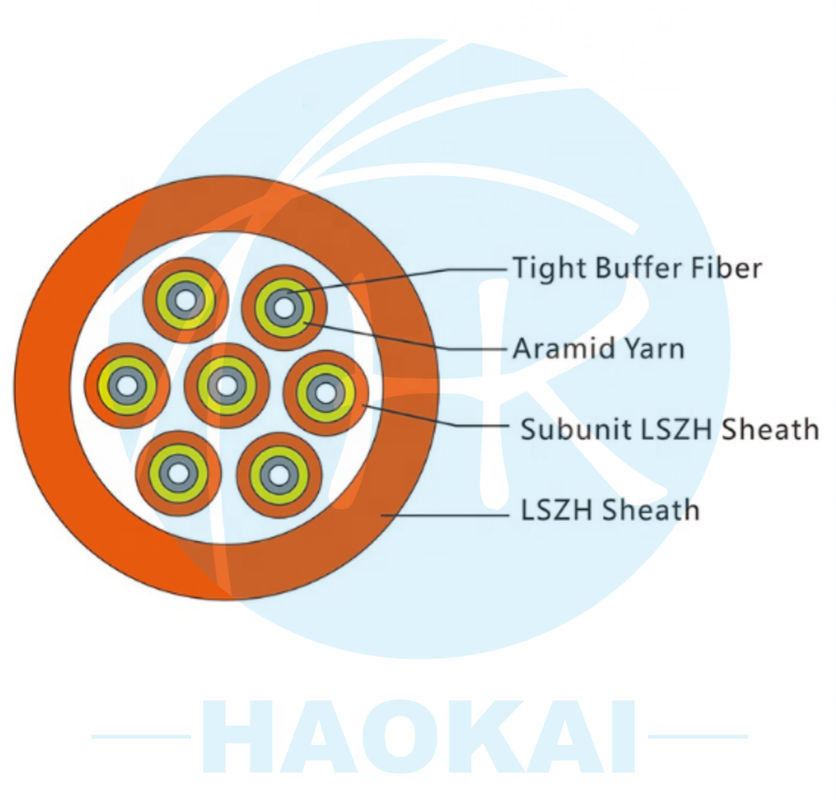 GJBFJV Fiber Optic Indoor Kablo 12 çekirdekli OM2 Multimode Fiber Optic Kablo