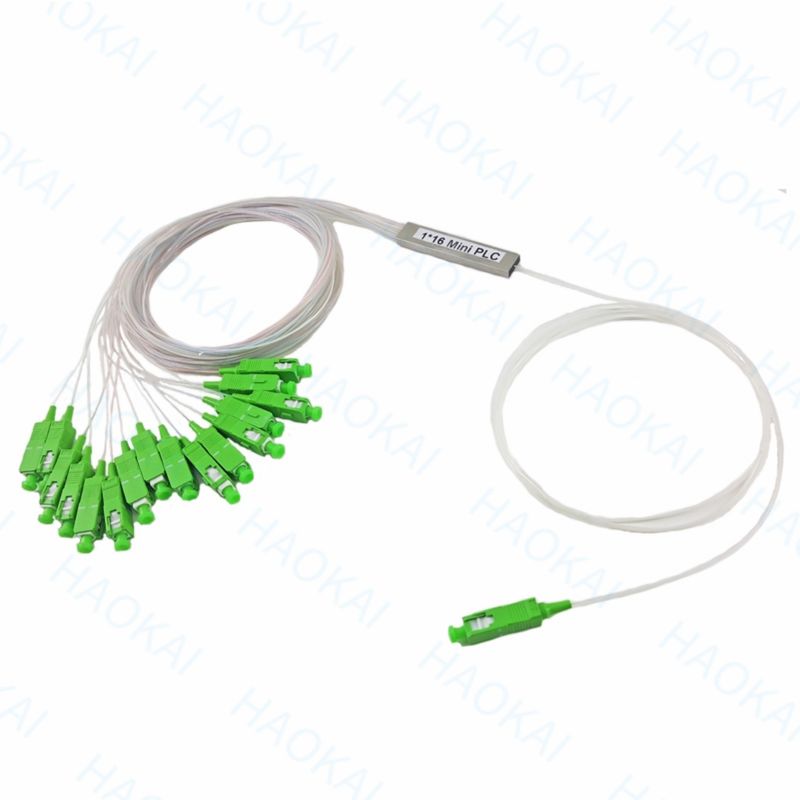1x16 SC APC Fiber PLC Splitter Mini Çelik Tüp Kablosu