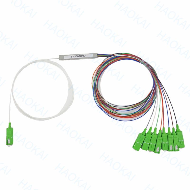FTTH 1x4 1x8 Fiber PLC Splitter SC APC Bağlantısı ile Mini Çelik Tüp
