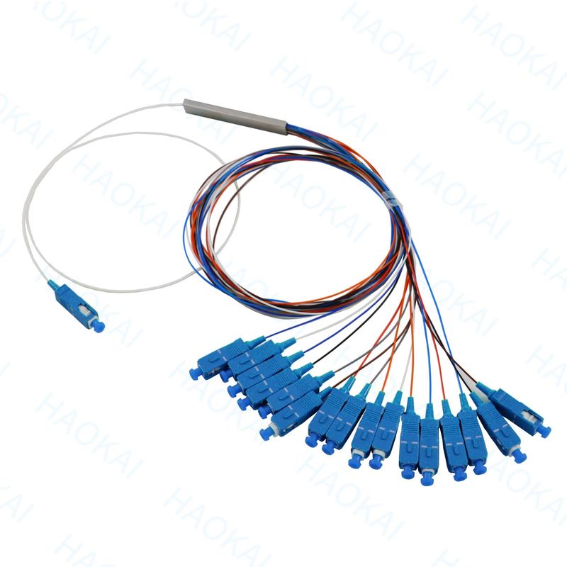 FTTH Mini Çelik Tüp Fiber Optic Splitter 1x16 PLC Splitter SC UPC Konektörü ile
