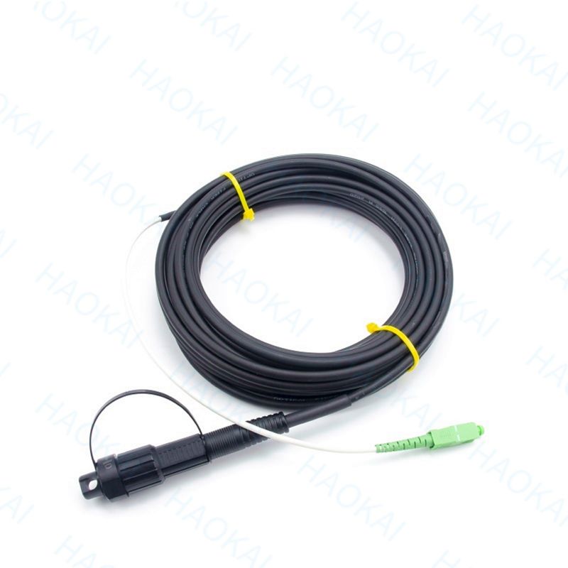 Ön Bağlantı FTTX Çözüm SC APC FTTA Fiber Optic Kablo 5.0mm G657A2 LSZH 5M Siyah