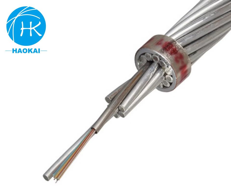 Açık hava OPGW G652d Bağlı toprak tel fiber optik kablo 24 çekirdek 48 çekirdek 96 çekirdek 144 çekirdek